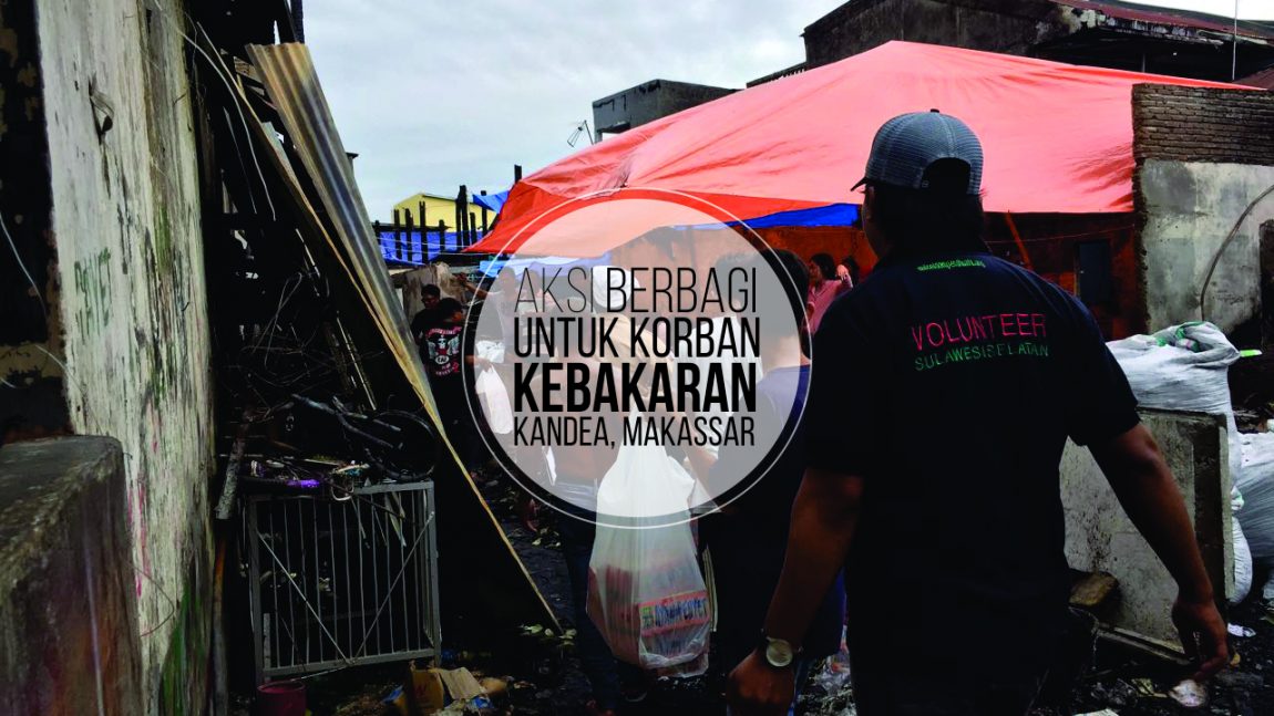 Aksi berbagi untuk korban kebakaran Kandea, Makassar