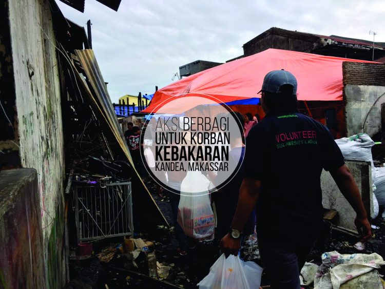 Aksi berbagi untuk korban kebakaran Kandea, Makassar