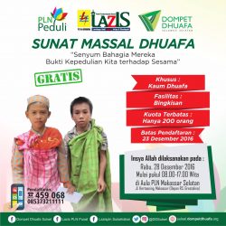 Lazis PLN Sulselrabar bekerjasama Dompet Dhuafa Sulsel akan Mengadakan Sunat Massal Dhuafa