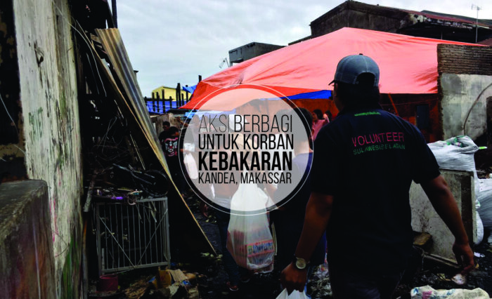 aksi berbagi unutk korban kebakaran
