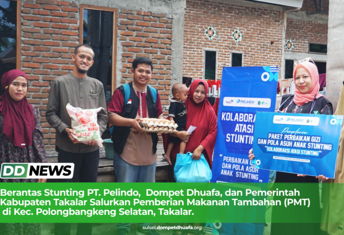 Berantas Stunting PT. Pelindo,  Dompet Dhuafa, dan Pemerintah Kabupaten Takalar Salurkan Pemberian Makanan Tambahan (PMT)