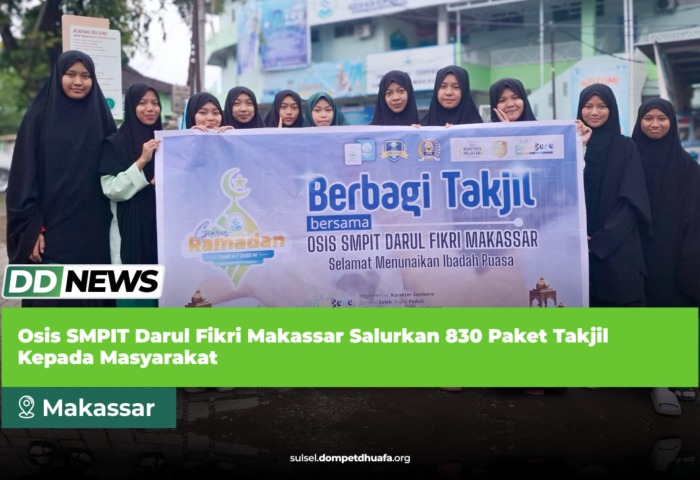 Osis SMPIT Darul Fikri Makassar Salurkan 830 Paket Takjil Kepada Masyarakat